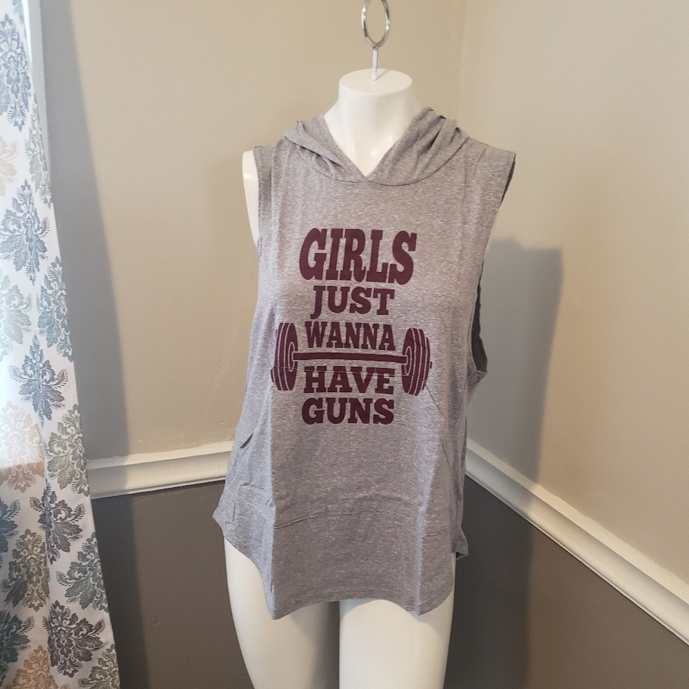 Girls Just Wanna Have Guns Tank with hood